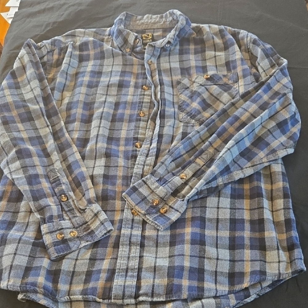 Plaid Blue and Gray Noble Men's Shirt
